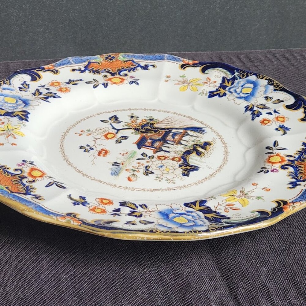 Antique Masons Ironstone Imari Well & Tree 8.75" Plate - Picture 5 of 12